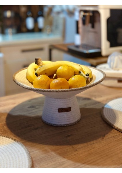 El Yapımı Hasır Meyvelik Sepet,düzenleyici Sepet Ekru / Tek Ebat