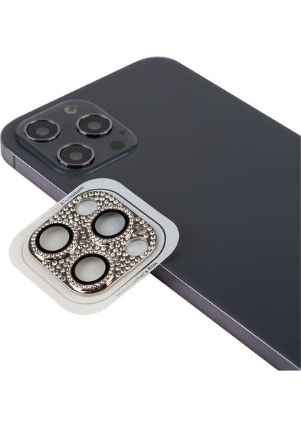 iPhone 13 Pro Max Uyumlu Cl-08 Kamera Lens Koruyucu-Gümüş