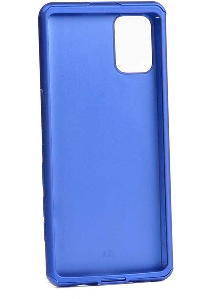 Galaxy A51 Kılıf Zore 360 3 Parçalı Rubber Kapak-Saks Mavi