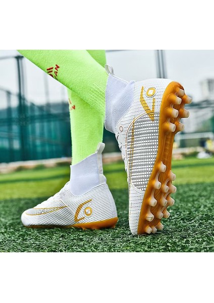 Çocuk Futbol Ayakkabıları, Yüksek Yardım Erkek Kız Spor Futbol, Beyaz (Yurt Dışından) modelleri