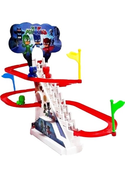 Pj Masks Pj Maskeliler Sesli Işıklı Dön Dolaş Merdiven Çıkan Kayan Kahramanlar 16 cm