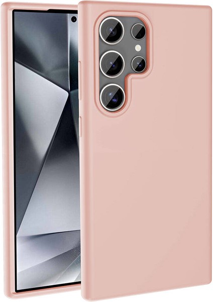 Atlas Galaxy S24 Ultra Kılıf Magsafe Şarj Özellikli Sıvı Teknolojili Silinebilir Sert Kivi Kapak-Pembe
