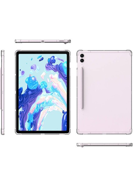 Galaxy Tab S9 Ultra Kılıf Uyumlu Tablet Nitro Anti Shock Silikon Kapak-Renksiz