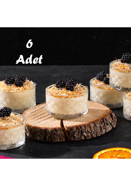 Te-10 Cam Kase Puding Tatlı ve Dondurma Kasesi 6'lı Kase Seti Dondurma Çerez Kasesi 4*7 cm