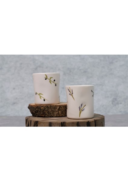 Zeytin Dalı Ve Lavanta 2'Li Set El Yapımı Seramik