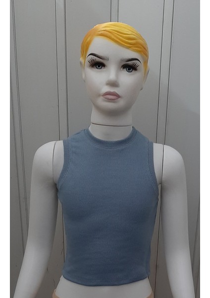 Kalın Askılı Pedsiz Fitilli Kaşkorse Body Crop S-M Koyu Mavi Renk
