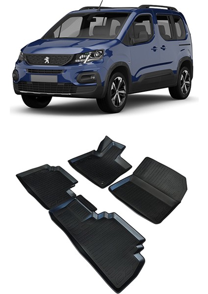 Peugeot Rifter 2019 ve Sonrası 3D Havuzlu Araca Özel Paspas Takımı