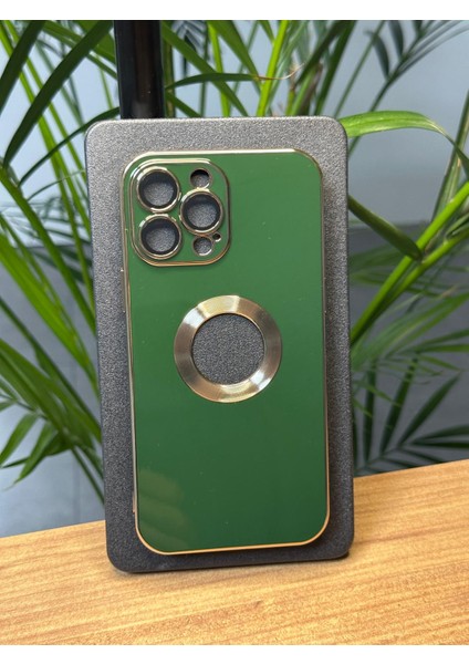 Apple iPhone 13 Pro Max Kamera Cam Lensli Parlak Renk Logo Etrafı Metal Görünüm Gennprestıge Kılıf
