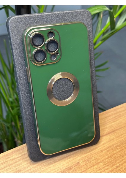 Apple iPhone 13 Pro Max Kamera Cam Lensli Parlak Renk Logo Etrafı Metal Görünüm Gennprestıge Kılıf