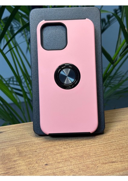 Apple iPhone 13 Pro Max Özel Darbe Emici Dış Sert Pc Kapak Sert Kauçuk Silikon A+ Koruma Yüzük ve Stand Özellikli Gennhold Kılıf