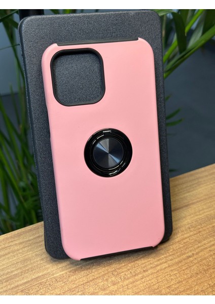Apple iPhone 13 Pro Max Özel Darbe Emici Dış Sert Pc Kapak Sert Kauçuk Silikon A+ Koruma Yüzük ve Stand Özellikli Gennhold Kılıf
