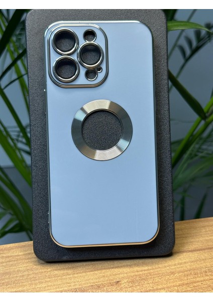 Apple iPhone 14 Pro Max Kamera Cam Lensli Parlak Renk Logo Etrafı Metal Görünüm Gennprestıge Kılıf