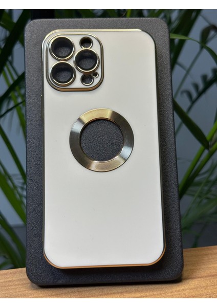 Apple iPhone 13 Pro Max Kamera Cam Lensli Parlak Renk Logo Etrafı Metal Görünüm Gennprestıge Kılıf
