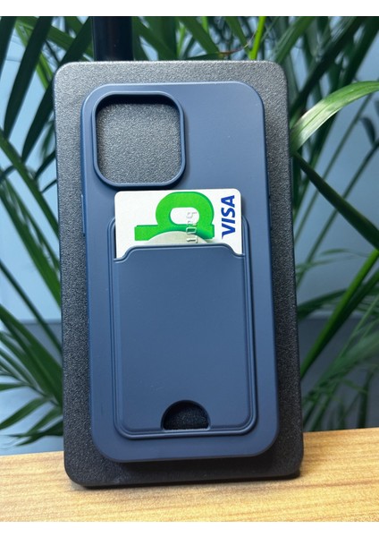 Apple iPhone 14 Pro Max Darbe Emici Silikon Yapı Deri Görünüm Kamera Çerçeve Koruyuculu Kartlıklı Gennwallet Kılıf