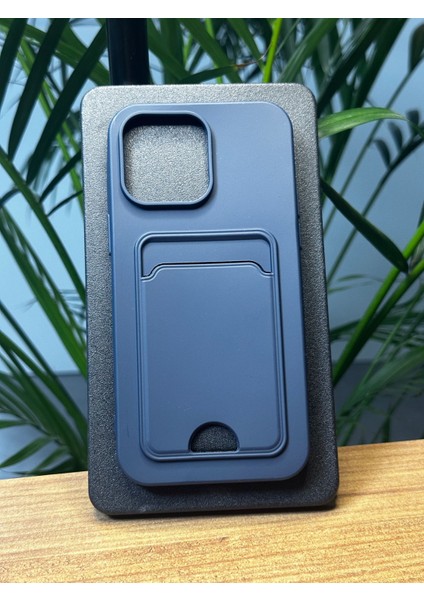 Apple iPhone 14 Pro Max Darbe Emici Silikon Yapı Deri Görünüm Kamera Çerçeve Koruyuculu Kartlıklı Gennwallet Kılıf