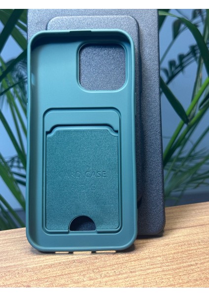 Apple iPhone 14 Pro Darbe Emici Silikon Yapı Deri Görünüm Kamera Çerçeve Koruyuculu Kartlıklı Gennwallet Kılıf