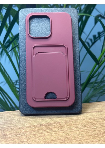 Apple iPhone 13 Pro Max Darbe Emici Silikon Yapı Deri Görünüm Kamera Çerçeve Koruyuculu Kartlıklı Gennwallet Kılıf