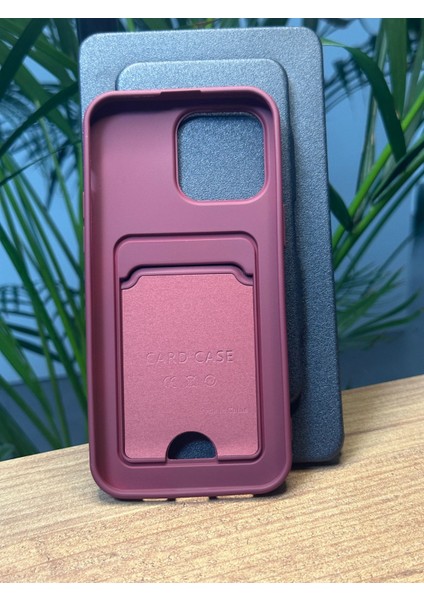 Apple iPhone 13 Pro Max Darbe Emici Silikon Yapı Deri Görünüm Kamera Çerçeve Koruyuculu Kartlıklı Gennwallet Kılıf