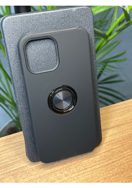 Apple iPhone 13 Pro Özel Darbe Emici Dış Sert Pc Kapak Sert Kauçuk Silikon A+ Koruma Yüzük ve Stand Özellikli Gennhold Kılıf