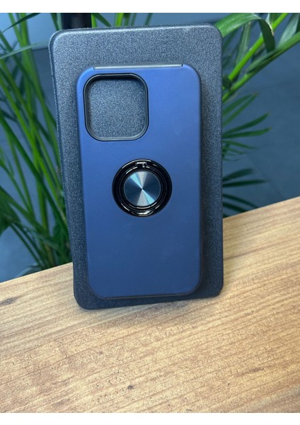 Apple iPhone 13 Pro Özel Darbe Emici Dış Sert Pc Kapak Sert Kauçuk Silikon A+ Koruma Yüzük ve Stand Özellikli Gennhold Kılıf
