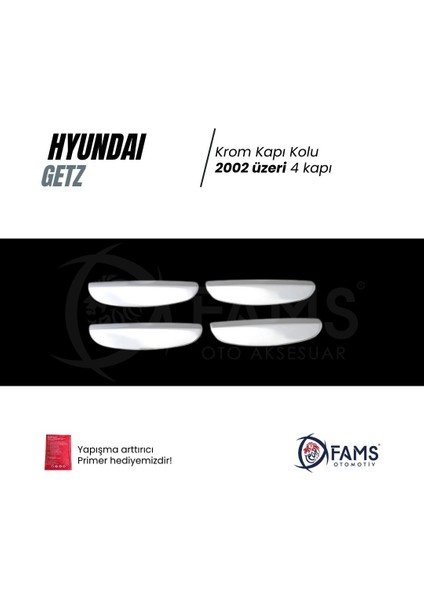 Hyundai Getz Krom Kapı Kolu 4 Kapı 2002> Paslanmaz Çelik