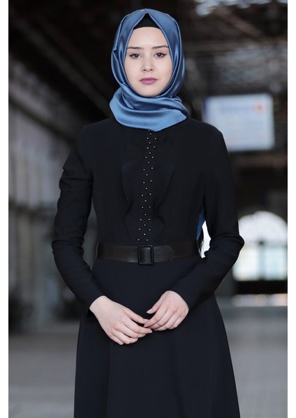 Ela Tesettür Elbise Siyah