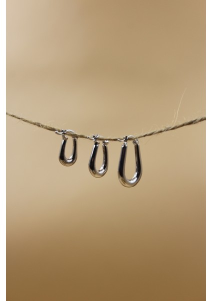 Bella Joya Damla Küpe 3’lü Set Silver