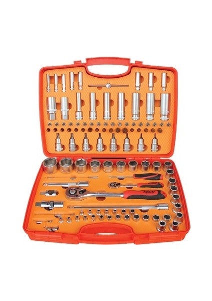 RC1011 Lokma Takımı Seti 1/2" 1/4" 6 Köşe 110 Parça Cr-V