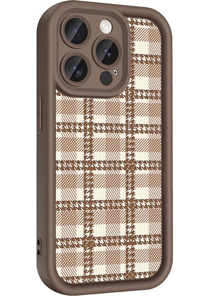 Atlas iPhone 14 Pro Max Kılıf Kamera Korumalı Baskılı Arka Yüzey Klas Kapak-Açık Kahve