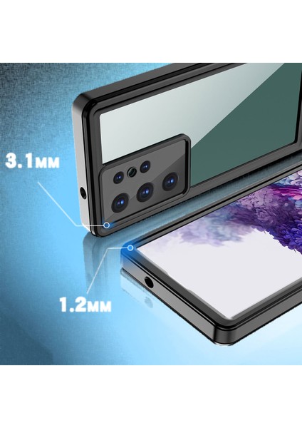 Atlas Galaxy S23 Ultra Kılıf 1-1 Su Geçirmez Kılıf-Siyah indirimleri