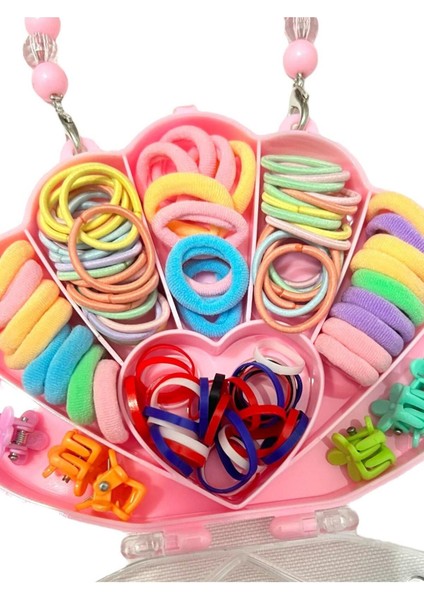 Çantalı Lastik Saç Bandı ve Toka Seti - Kız Çocuk Toka Seti indirimleri