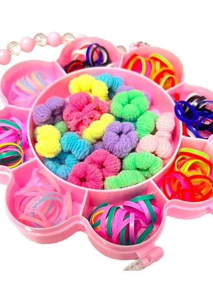 Çantalı Lastik Saç Bandı ve Toka Seti - Kız Çocuk Toka Seti