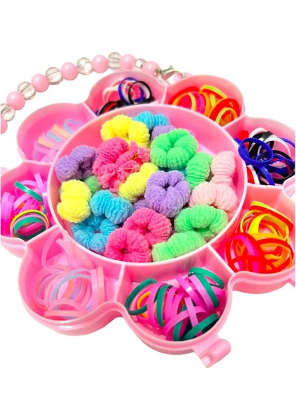 Çantalı Lastik Saç Bandı ve Toka Seti - Kız Çocuk Toka Seti fırsatları