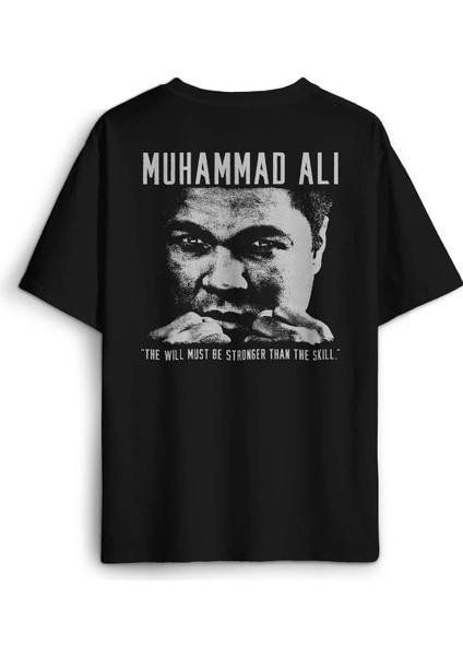 Muhammed Ali Box Boks Boxing Spor Gym Sırt Ön Baskılı Oversize Tişört Unisex T-Shirt