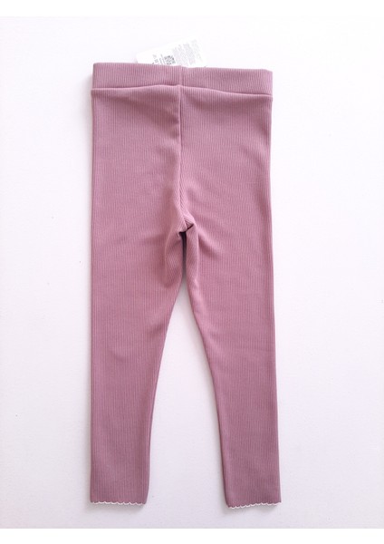Kız Çocuk Fitilli Kumaş Nakışlı Basic Tayt Pantolon fiyatları