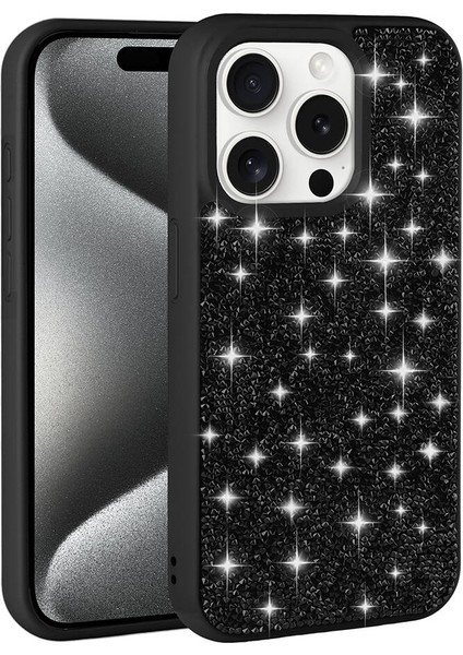 Atlas iPhone 15 Pro Max Kılıf Parlak Taşlı Tasarım Pırlanta Kapak-Lila fırsatları