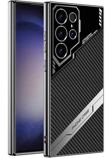 Galaxy S23 Ultra Kılıf Kamera Korumalı Karbon Tasarım Zore Yeni Seri Procase Kapak-Siyah Karbon