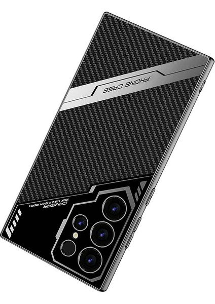 Galaxy S23 Ultra Kılıf Kamera Korumalı Karbon Tasarım Zore Yeni Seri Procase Kapak-Siyah Karbon