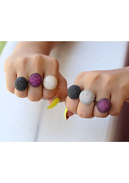 Siyah Taşlı Karpuz Gümüş Yüzük fiyatları