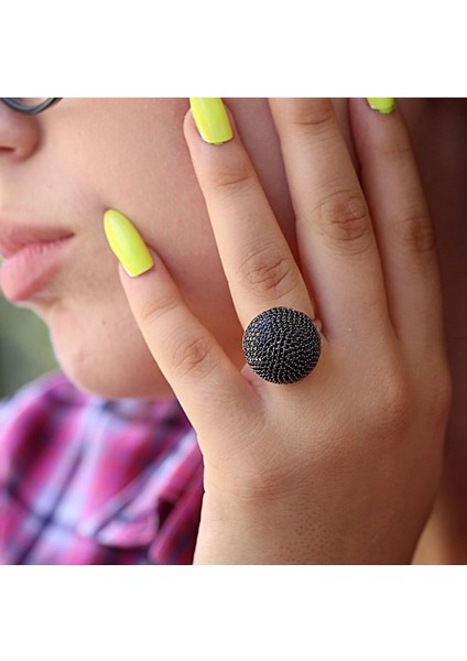 Siyah Taşlı Karpuz Gümüş Yüzük indirimleri