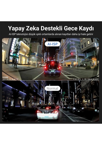 D11 2 Kameralı Ön / Arka 4K+1080P Sony Starvıs Sensörlü Yapay Zeka Destekli Wi-Fi Gps'li Araç Kamerası