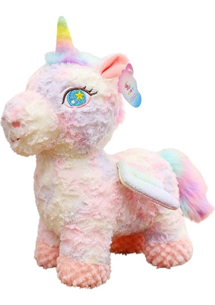 Pembe Parlak Peluş Unicorn Ponny Büyük Boy Uyku Arkadaşı 40 cm
