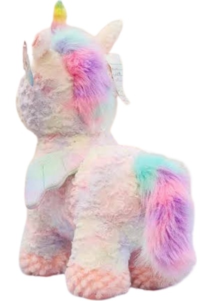 Pembe Parlak Peluş Unicorn Ponny Büyük Boy Uyku Arkadaşı 40 cm
