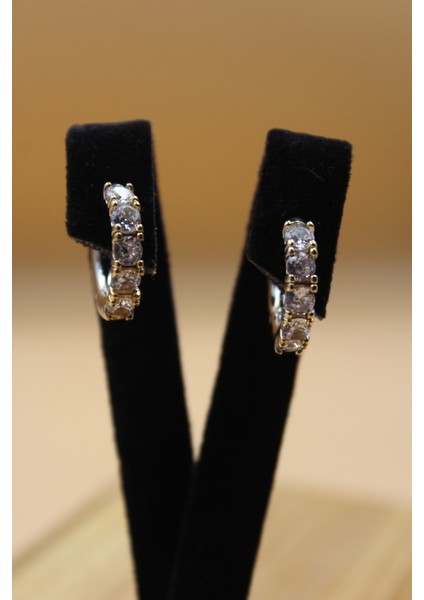 Bella Joya Küpe Iki Sıralı Taş Detaylı modelleri