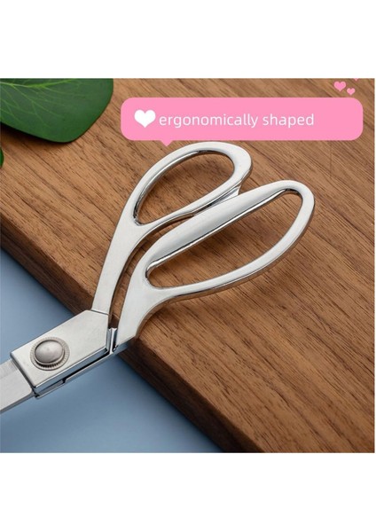 Profesyonel Metal Terzi Makası Gümüş Renkli Büyük Boy 26 cm Set