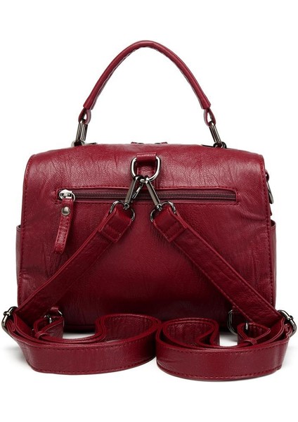 Yıkama Deri Sırt Askılı Kadın Çantası 21K Barcelona 1916 modelleri