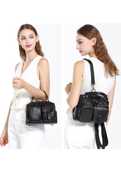 Yıkama Deri Sırt Askılı Kadın Çantası 21K Barcelona 1916 indirimleri