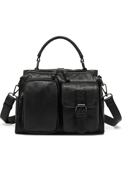 Yıkama Deri Sırt Askılı Kadın Çantası 21K Barcelona 1916