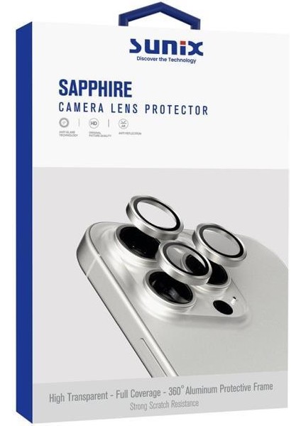 Samsung S25 Ultra Ile Uyumlu Darbeye Dayanıklı Safir Kamera Lens Koruyucu Gümüş fiyatları