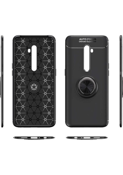 Oppo Reno 2z Kılıf Zore Ravel Silikon Kapak-Siyah-Mavi